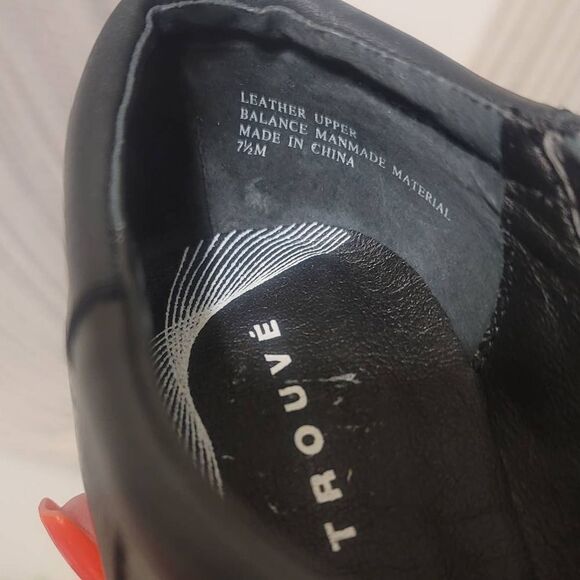 Trouve Black Leather Wedge Ankle Boots Sz 7.5 - Picture 8 of 8